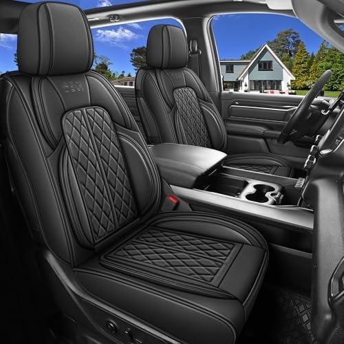 GMC Sierra 1500/2500/3500 HD Crew Cab (2007-2025) - Black Seat Covers (Front Seats)