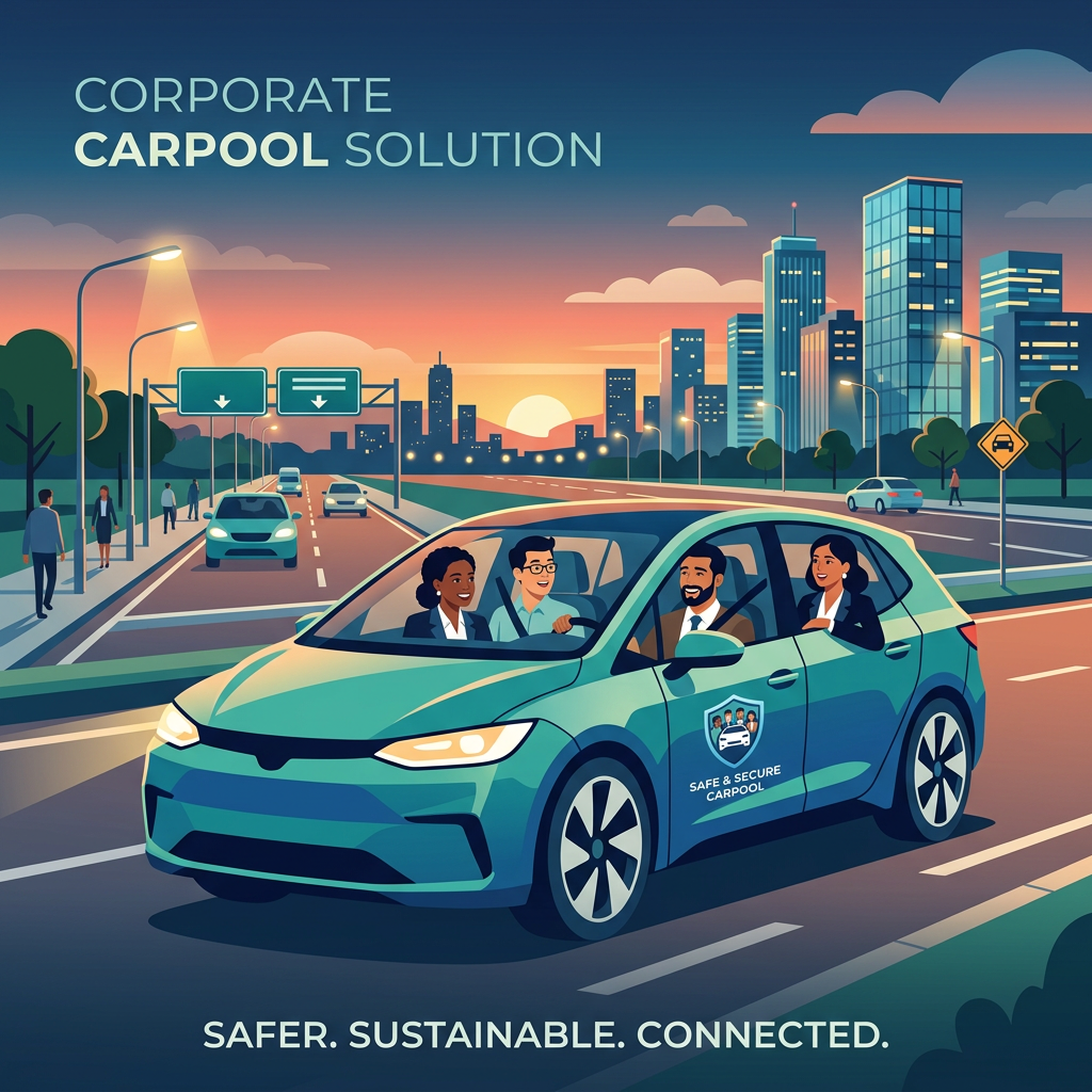 SafeShift corporate carpooling illustration