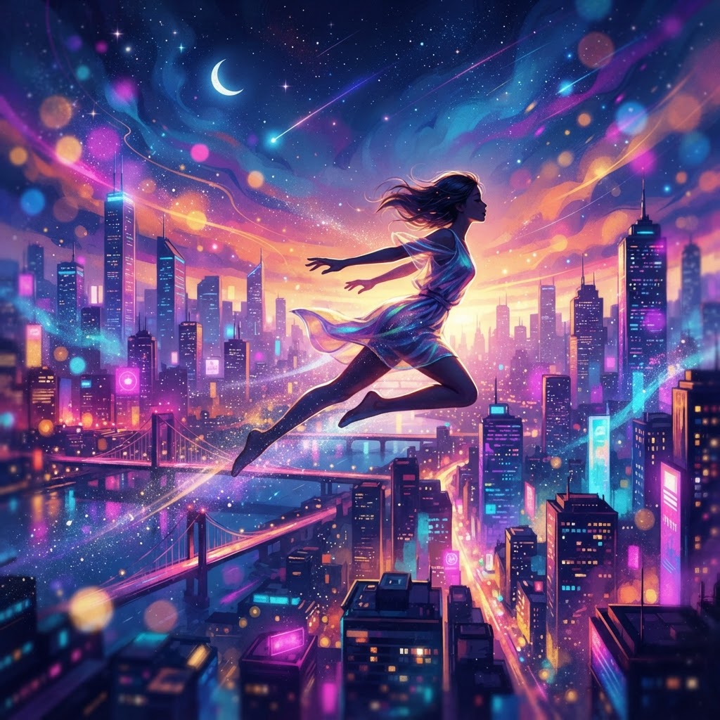 Gliding Past The Skyline Glow