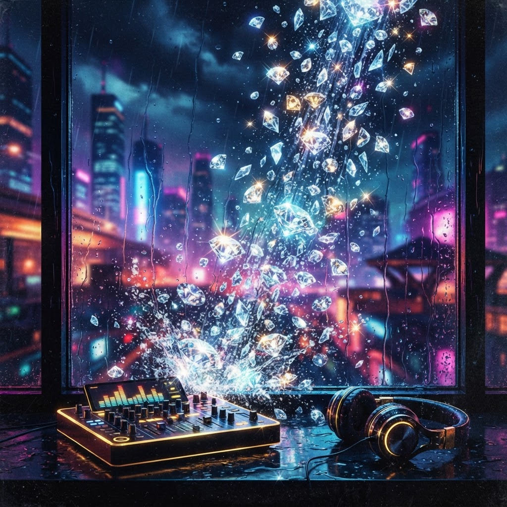 Diamond Rainfall On The Glass