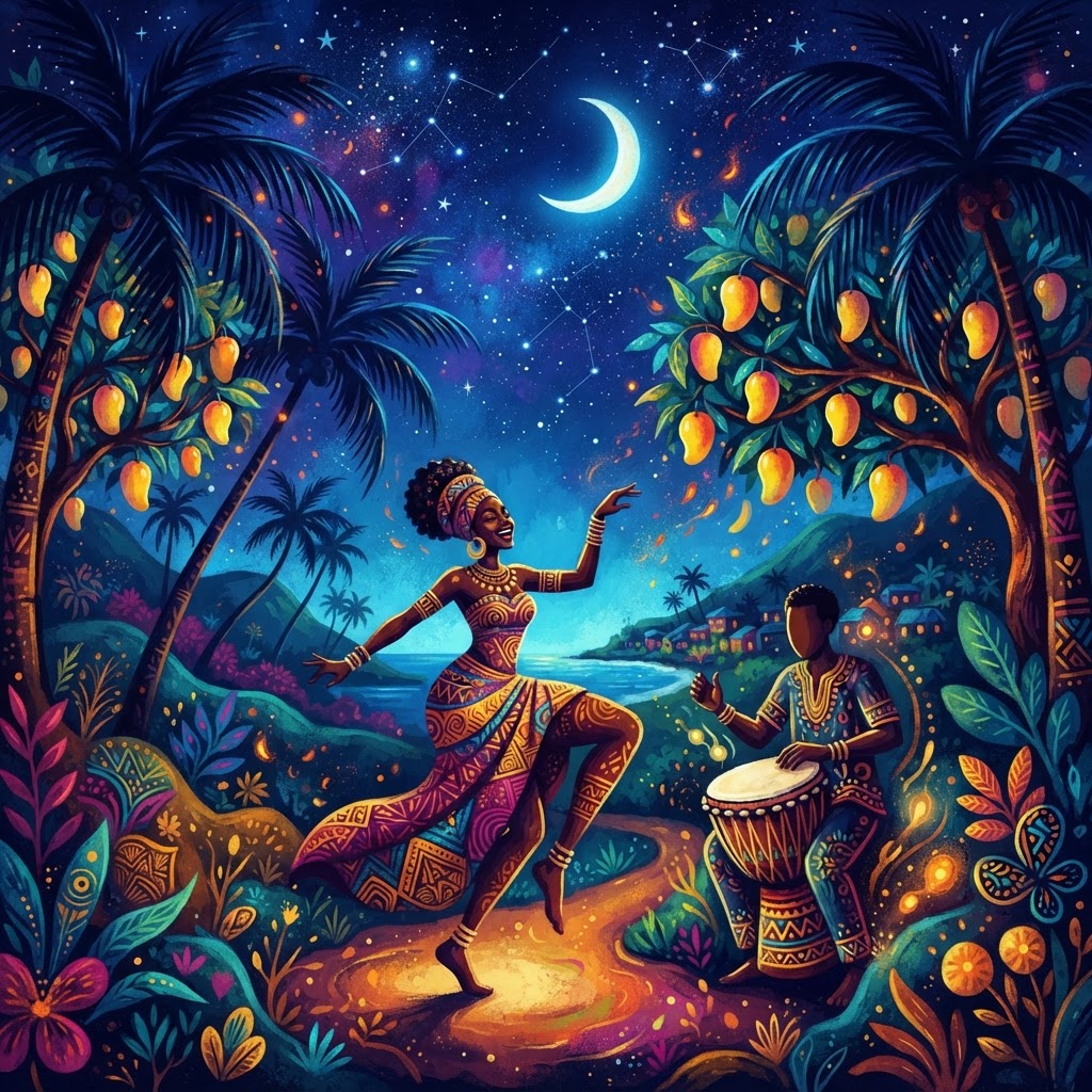 Midnight Palms And Mango Trees