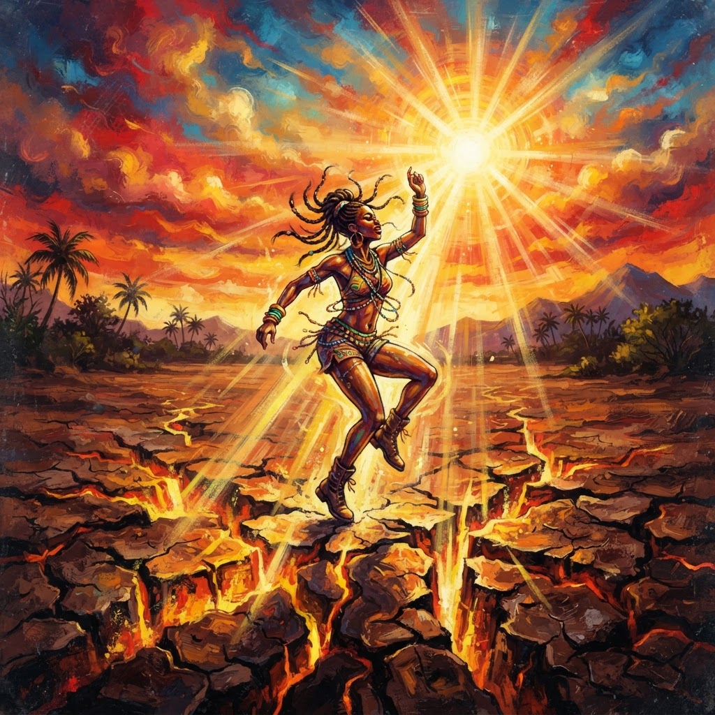 Sunlight Cracking The Dry Earth