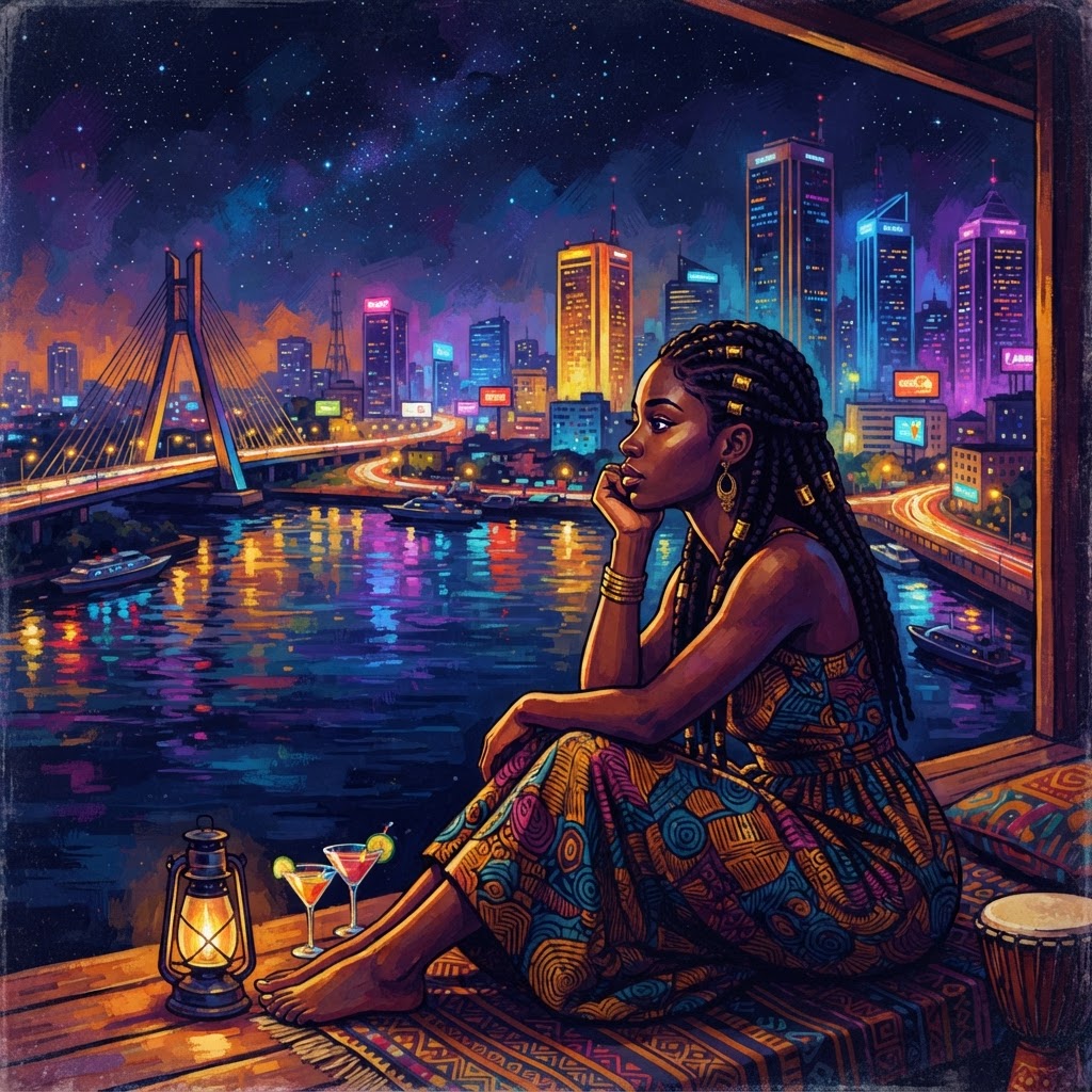 Midnight Reflections in Lagos City