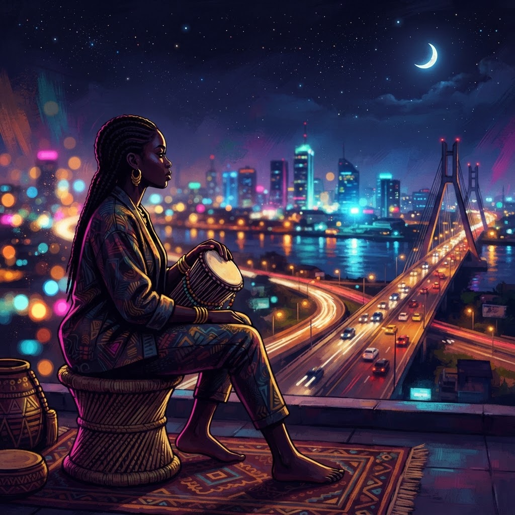 Midnight Reflections In Lagos