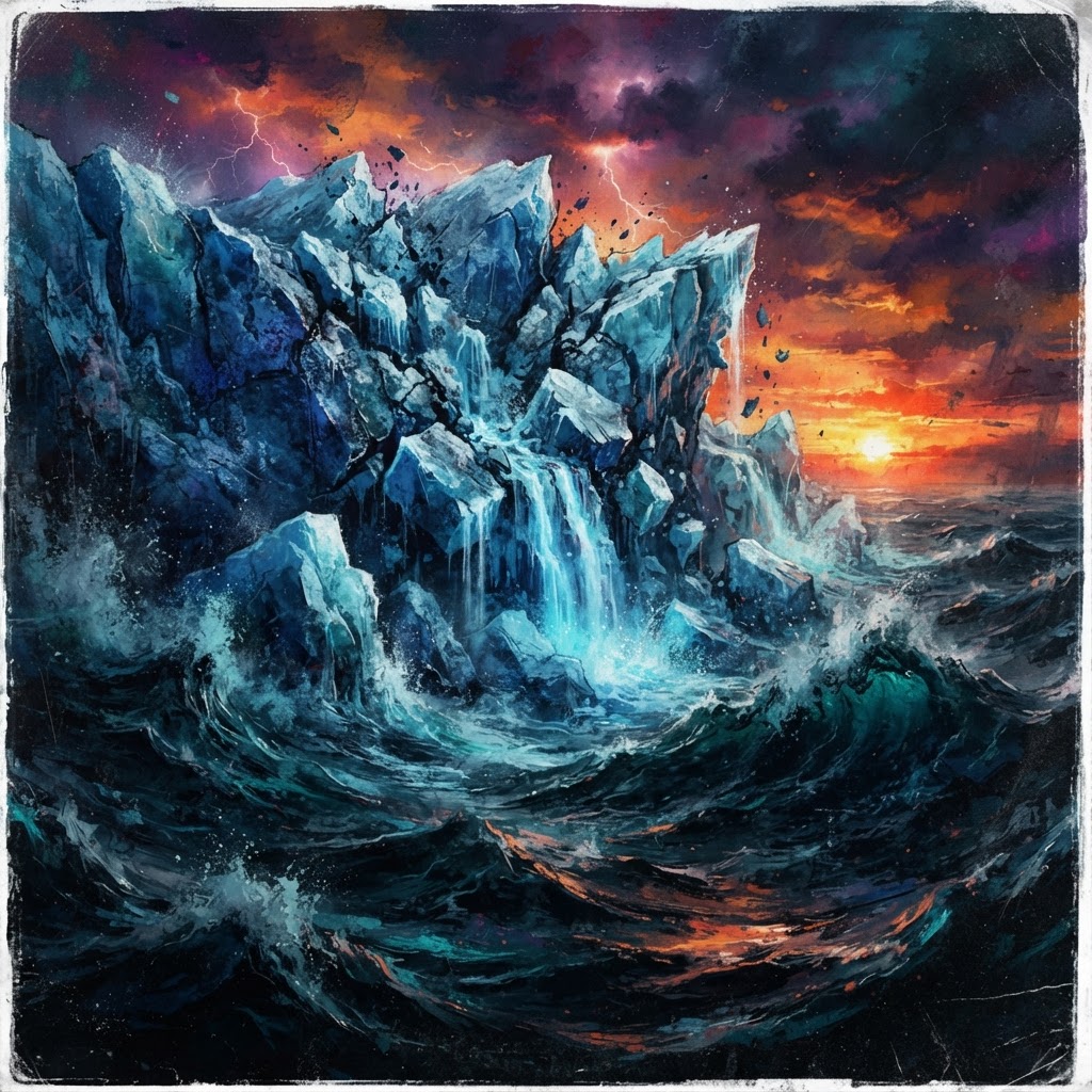 Glacier Melting Into High Tides