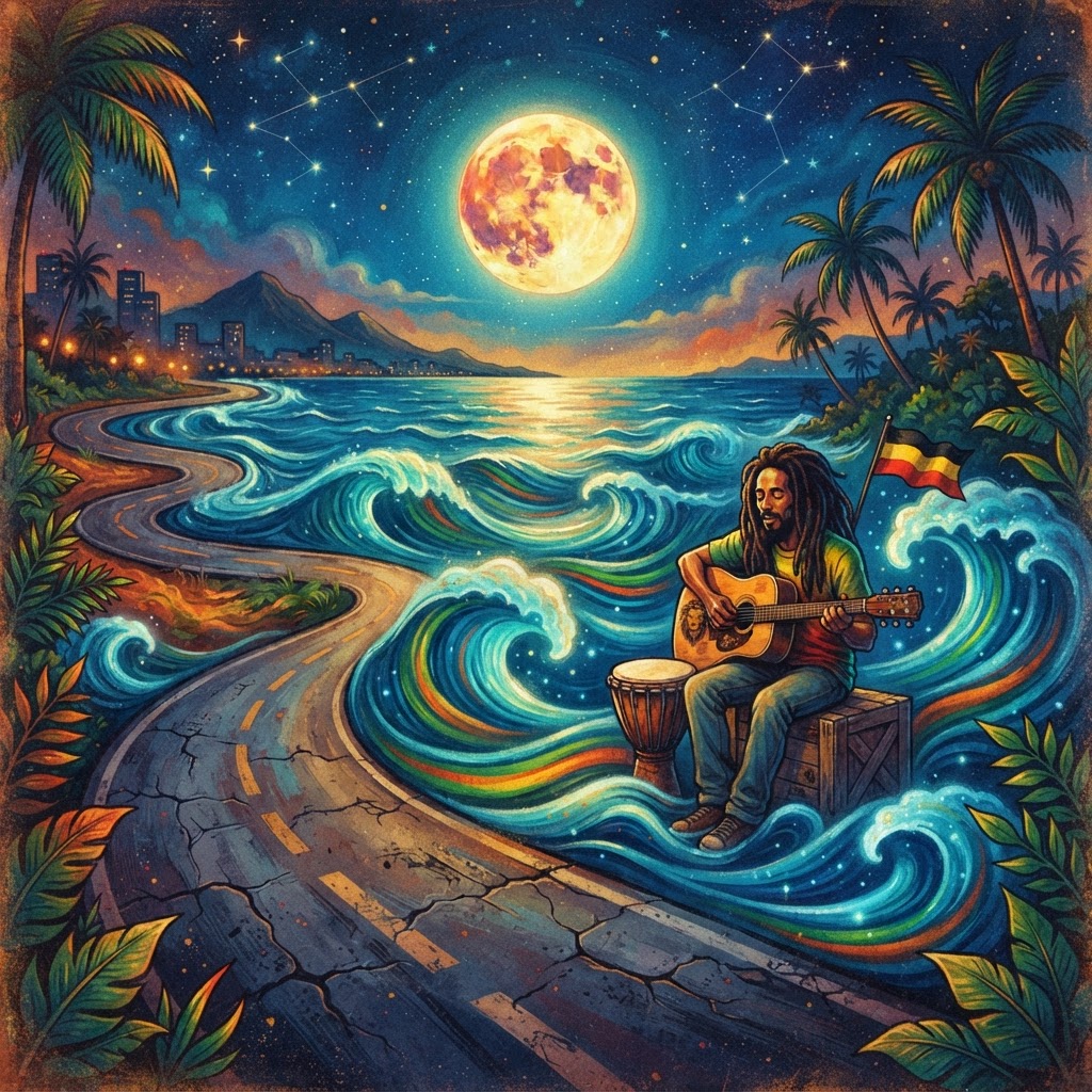 Asphalt Waves Under Lunar Tides