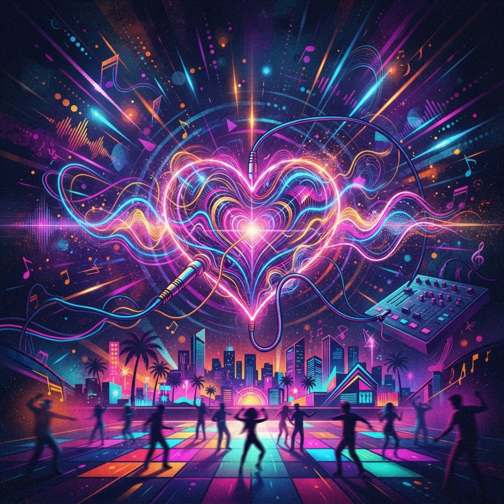 Neon Heartbeat in the Groove