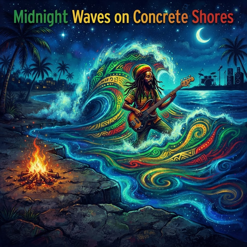 Midnight Waves on Concrete Shores