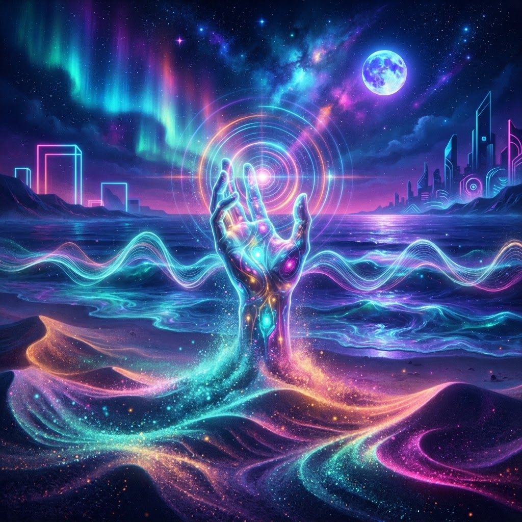 Saltwater Echoes In Neon Sand