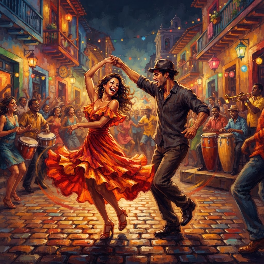 Fiery Salsa Street Dance Rhythm