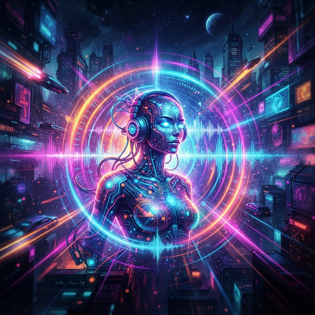 Cybernetic Neon Pulse Futuristic Synth