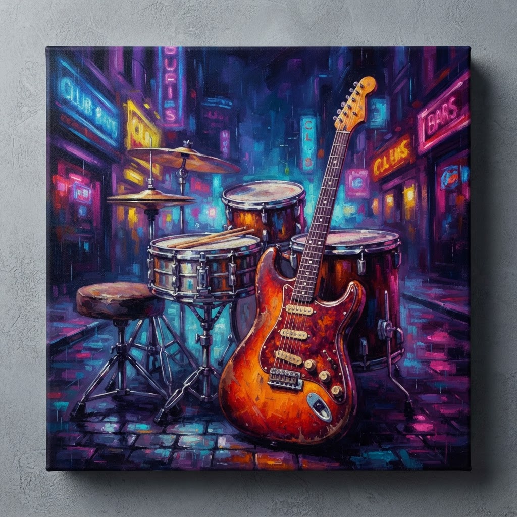 Neon Lights and Midnight Blues