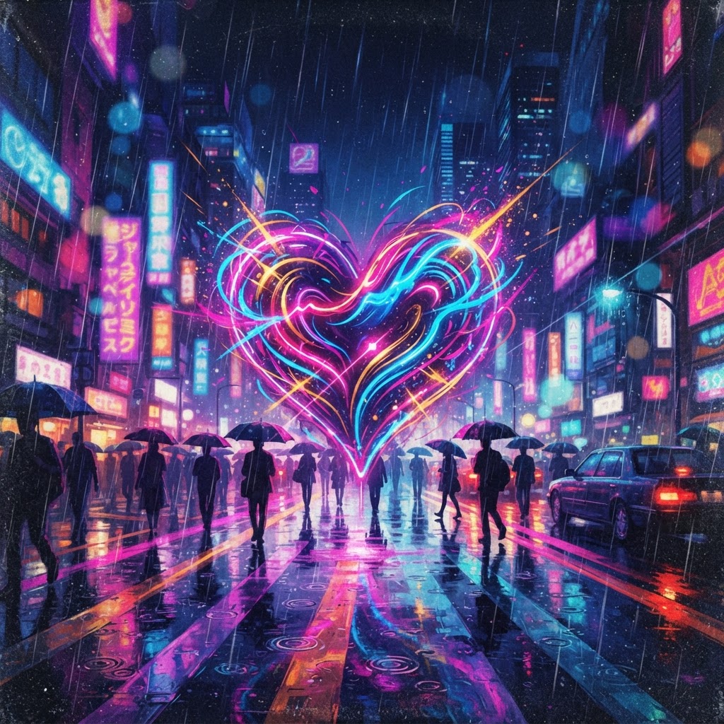 Neon Heartbeats In The Rain