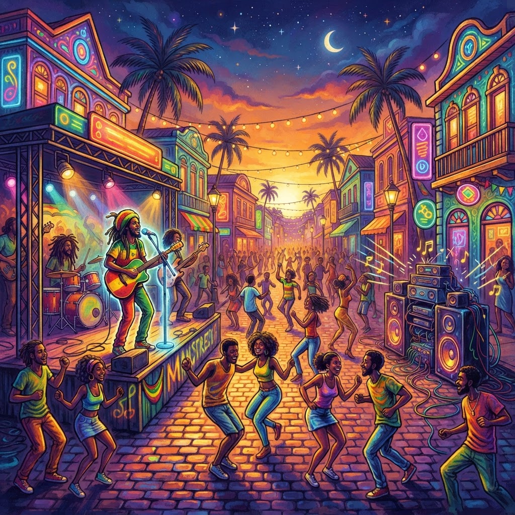 Electric Glow On Main Street