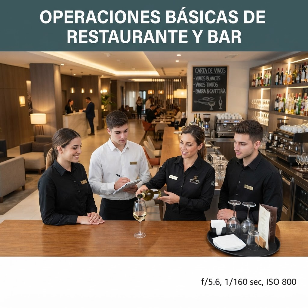 Curso de OPERACIONES BÁSICAS DE RESTAURANTE BAR - Formación profesional en PETRER - Grado C oficial