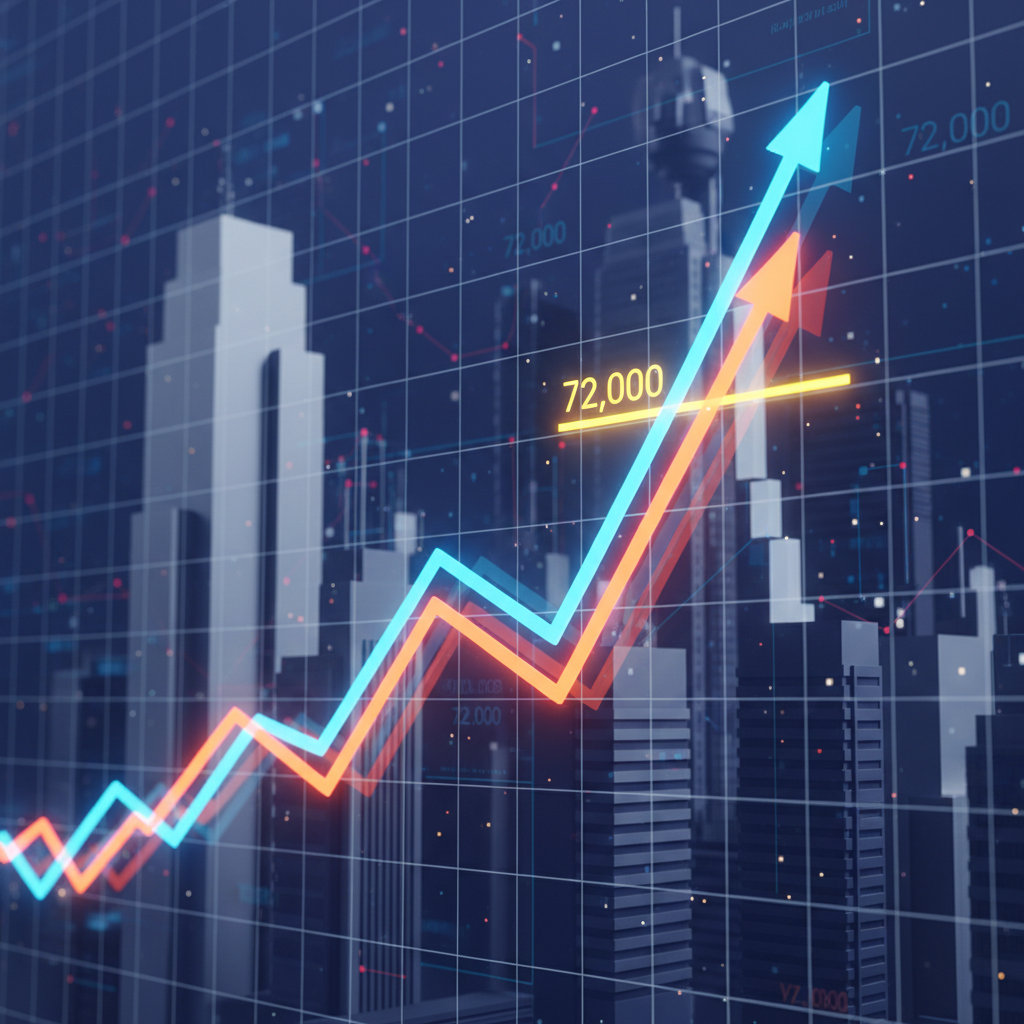 日経平均が初の72,000突破、AI370兆円投資目標が追い風