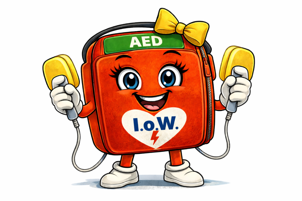 Mrs. Paddy — our fundraising defibrillator mascot