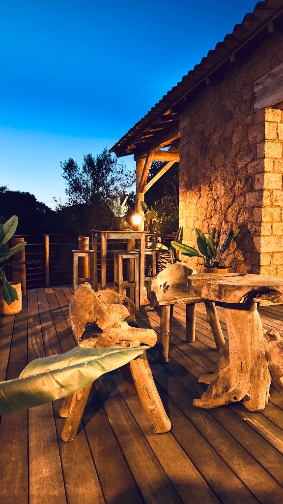 Terrasse au coucher du soleil