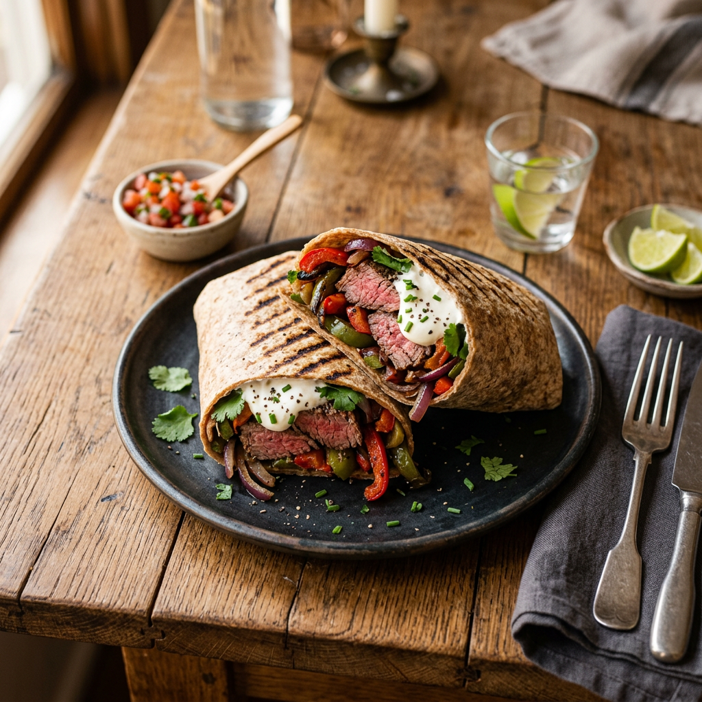 Wrap Steak & Poivrons Grillés