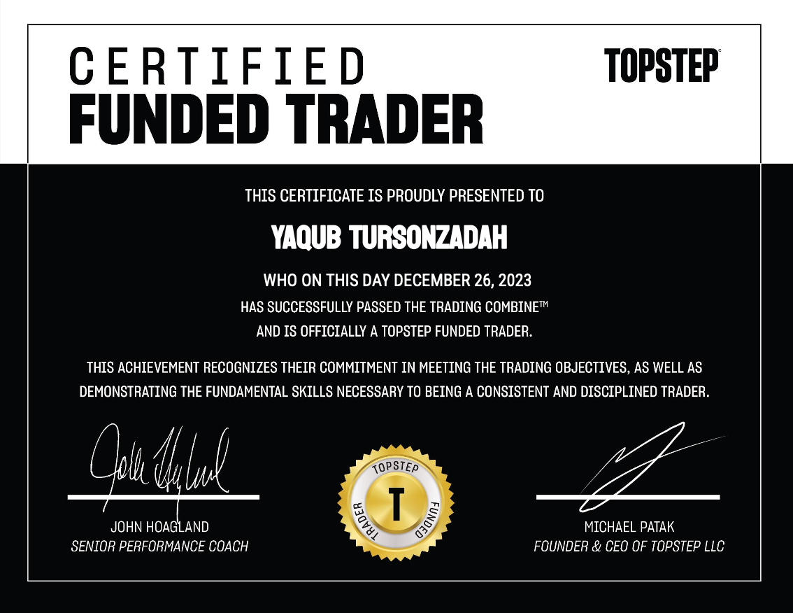 Certified Funded Trader · Topstep