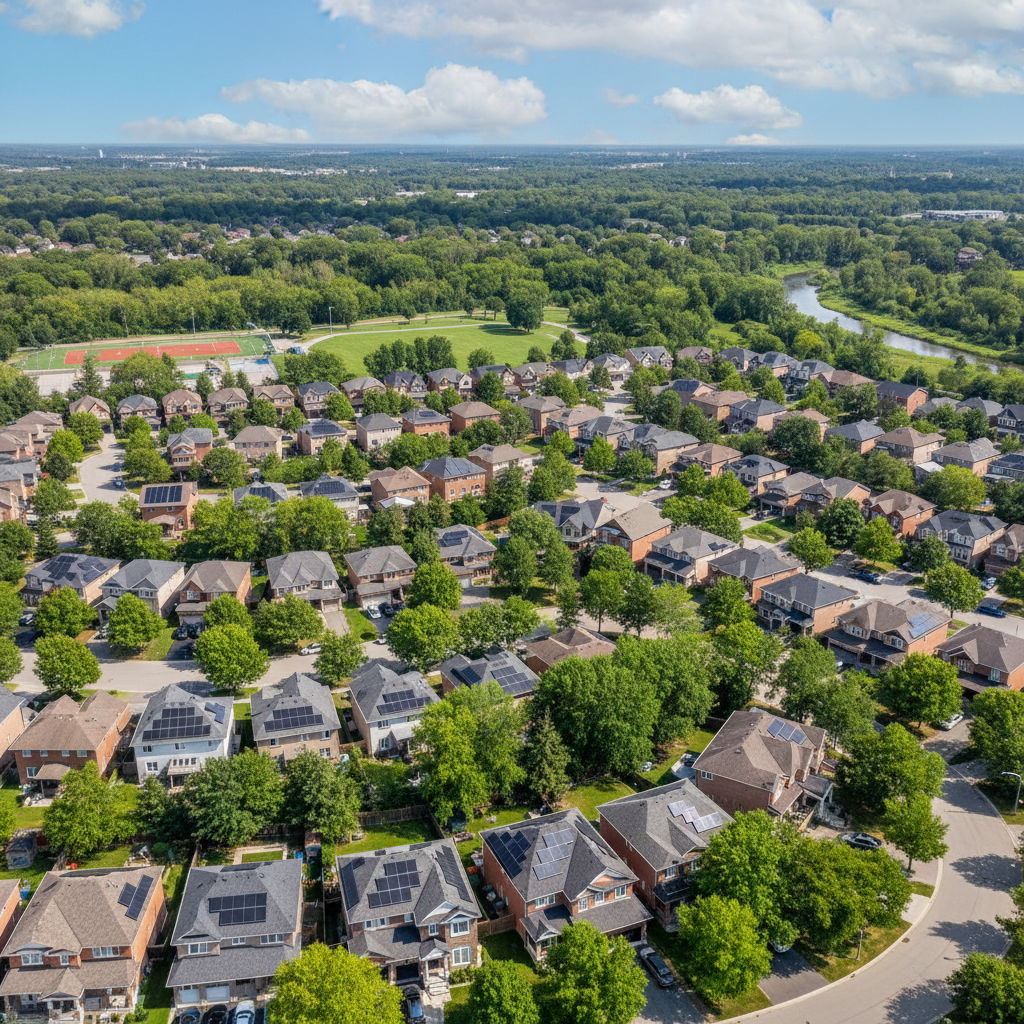 Ontario solar homes aerial
