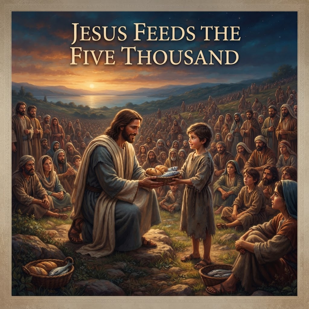 Jesus Feeds Five Thousand — cover illustration