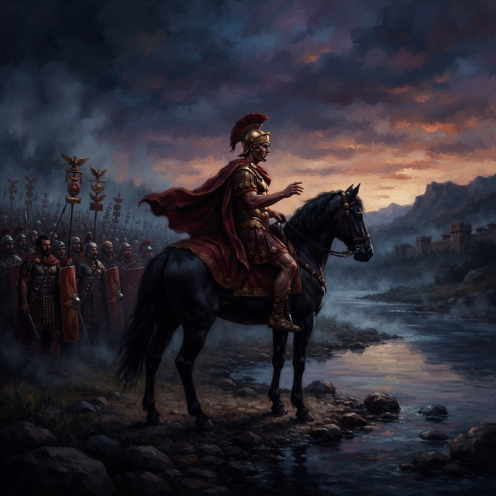 Caesar's Choice at the Rubicon — cover illustration