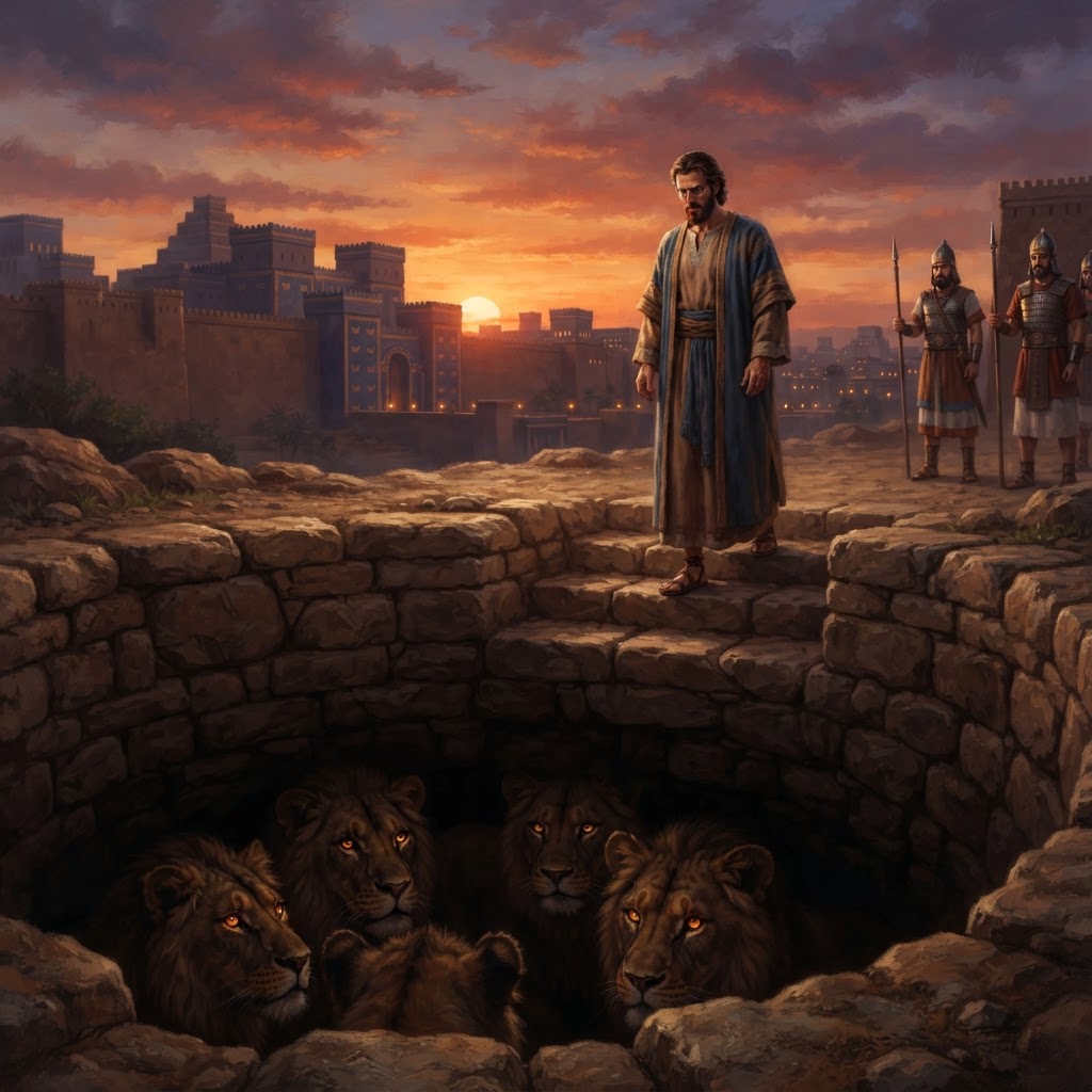 Daniel in the Lion's Den — cover illustration