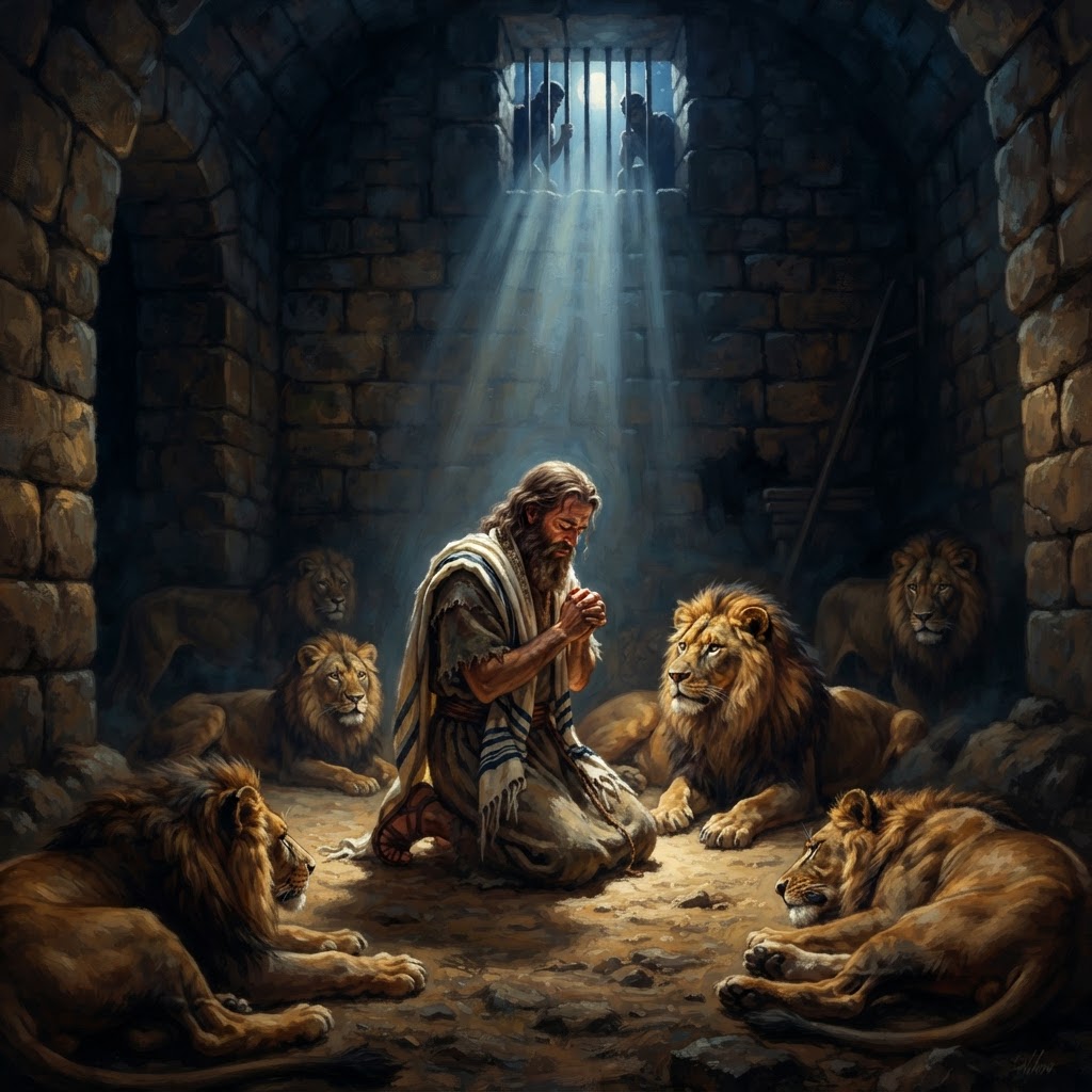 Daniel in the Lions' Den — cover illustration