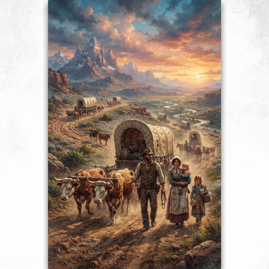 Oregon Trail: The Wagon Train — cover illustration