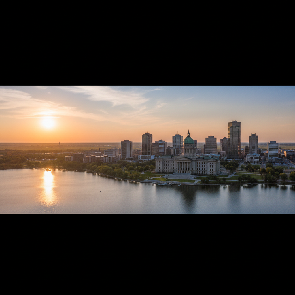 Regina, Saskatchewan skyline with the Legislative Building and Wascana Lake — local inventory management software