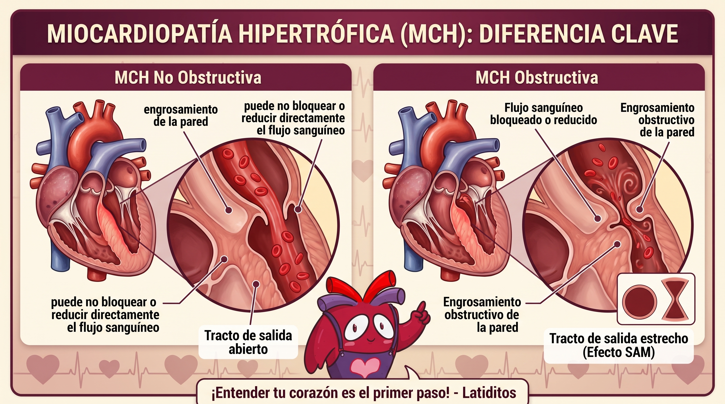 Diferencia clave entre MCH Obstructiva y No Obstructiva