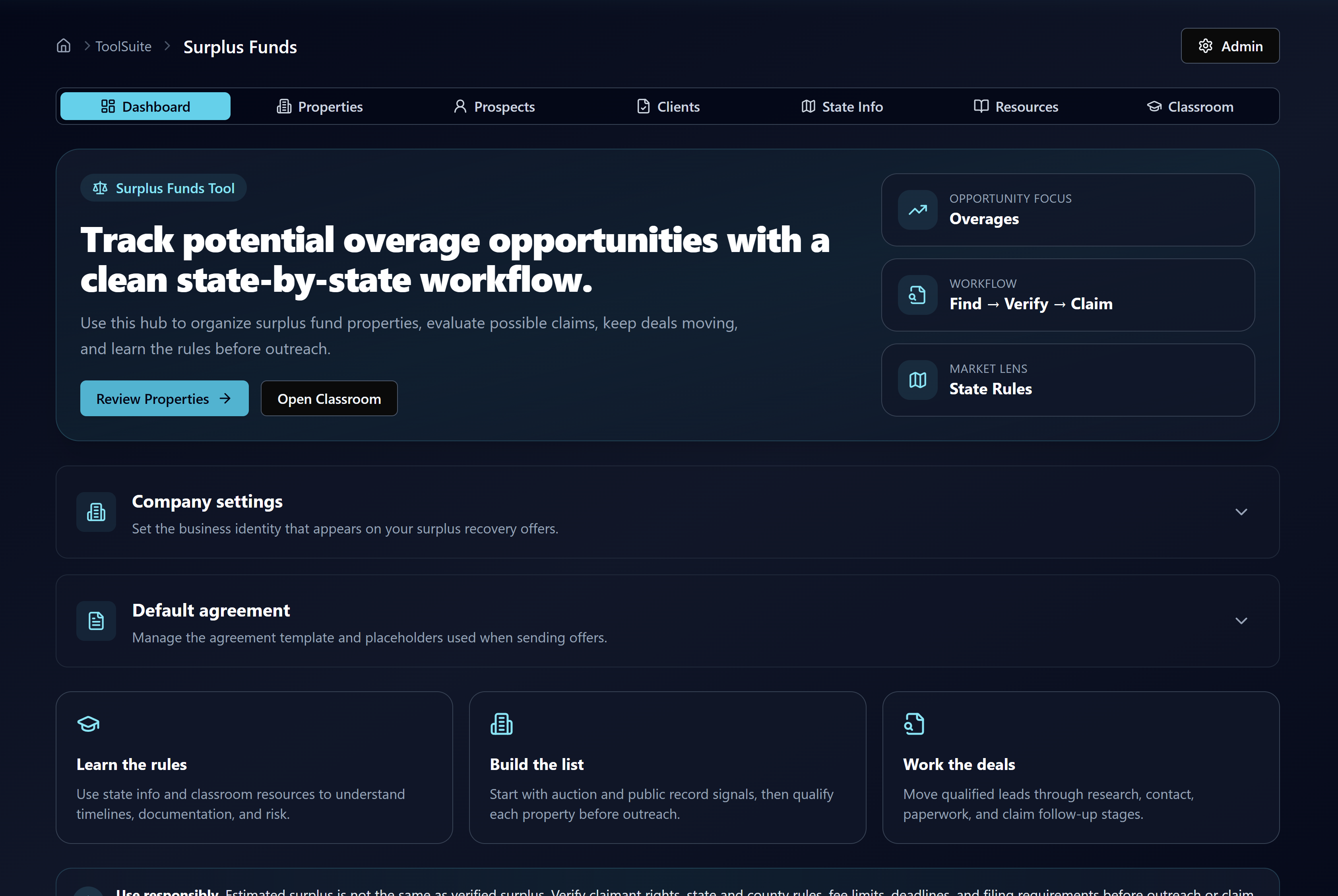 Surplus Funds screenshot