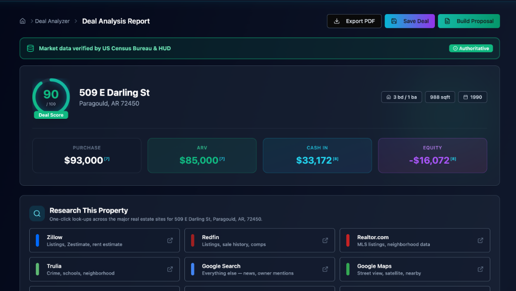 Deal Analyzer screenshot