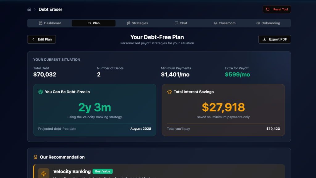 Debt Eraser screenshot
