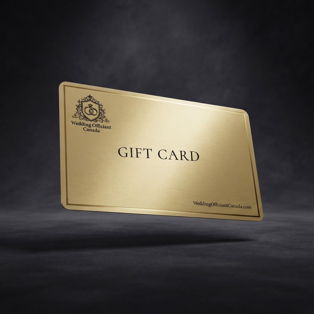 Wedding Officiant Canada gold gift card