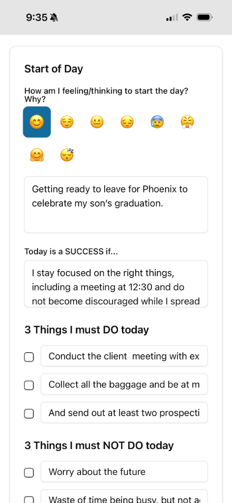 Daily Impact Planner — start every day with intention
