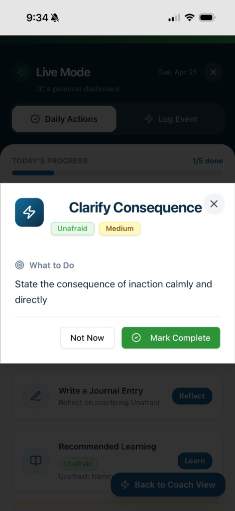 Daily Micro Actions — guided in seconds