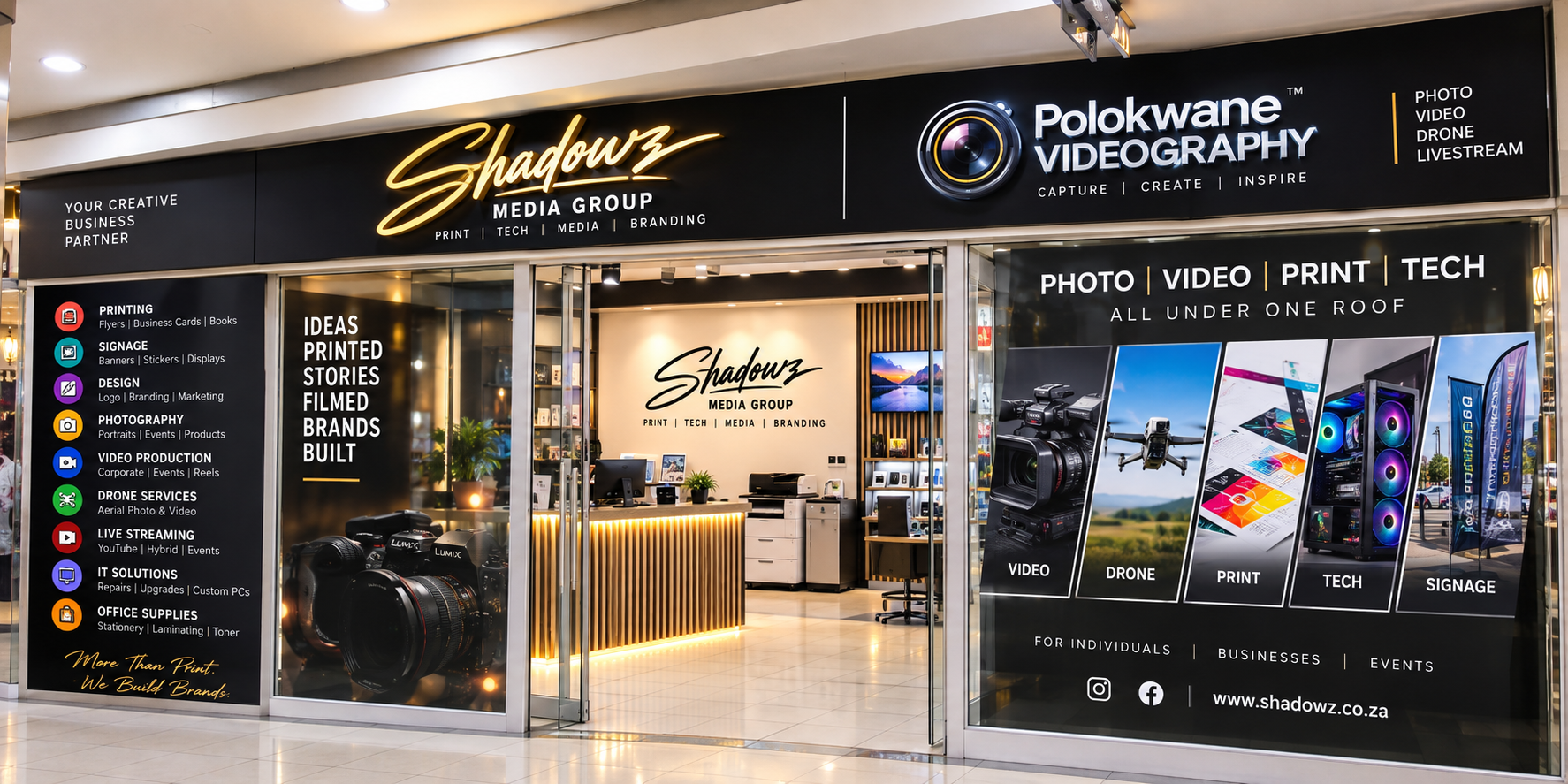 Shadowz Media Group storefront design