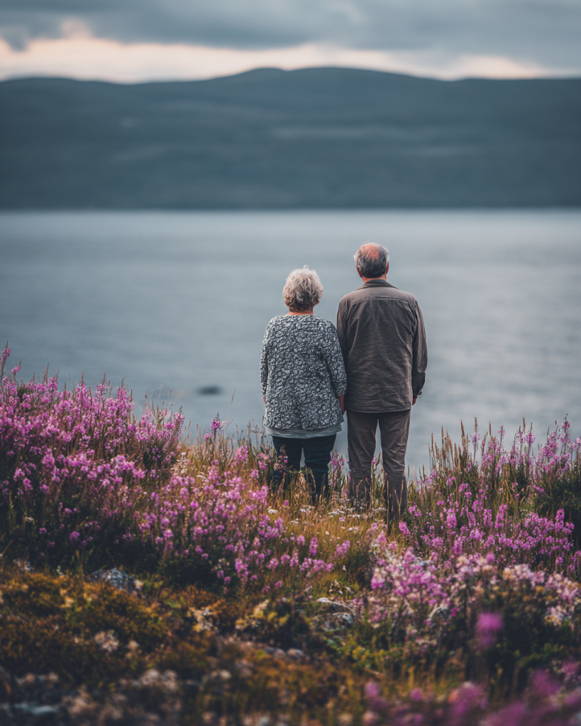 Retired couple enjoying financial peace of mind