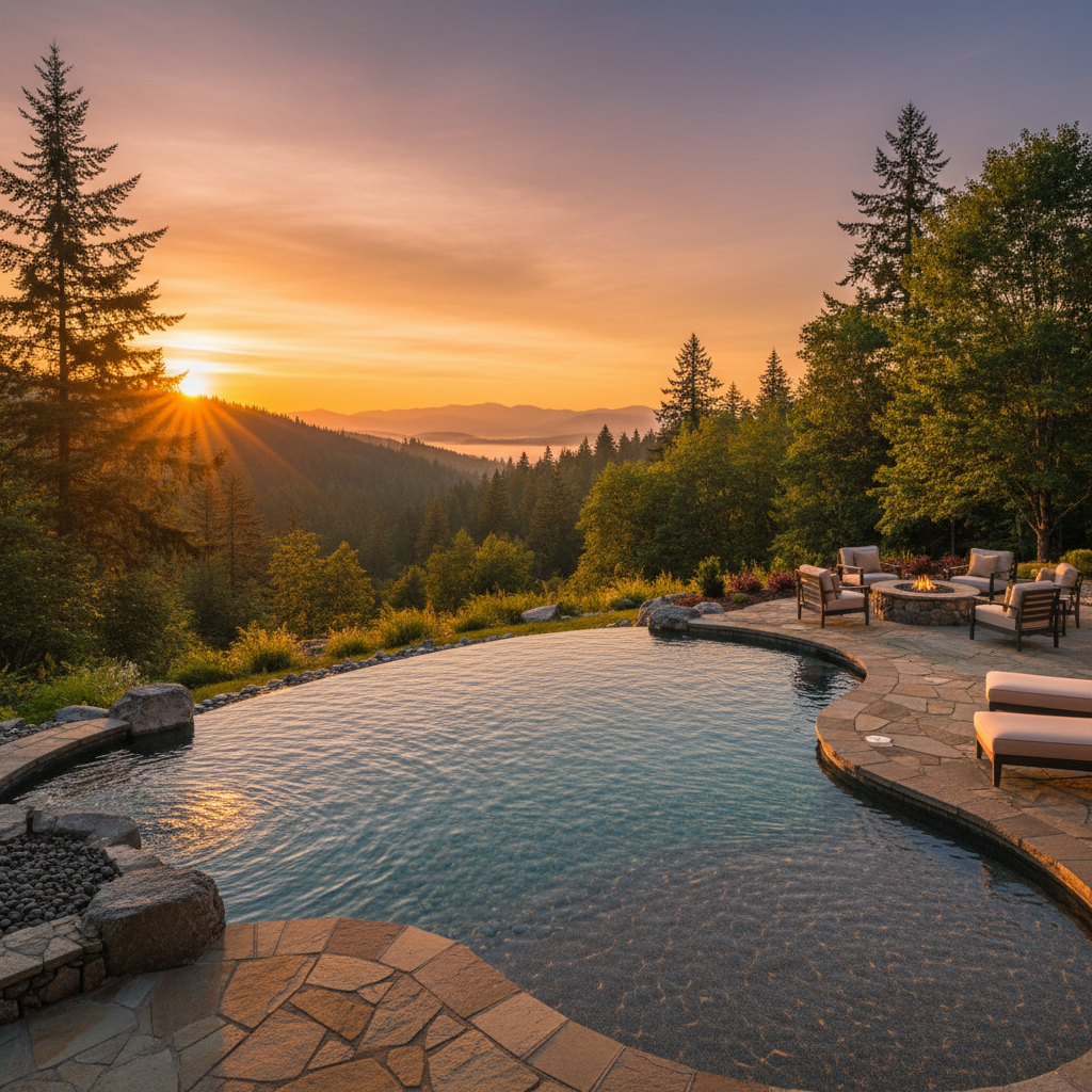 Southern Oregon sunset pool