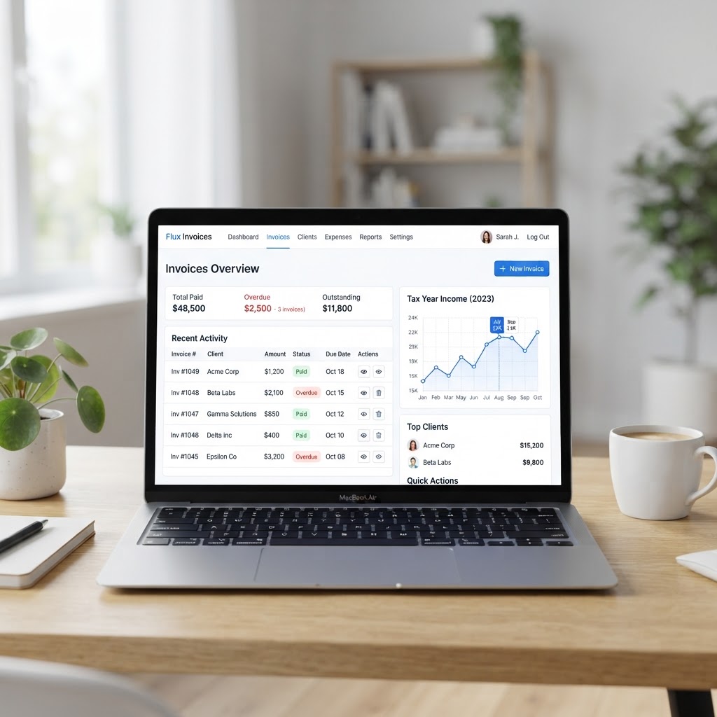 Invoice Hero invoice software for builders UK dashboard showing projects, stage payments and outstanding invoices
