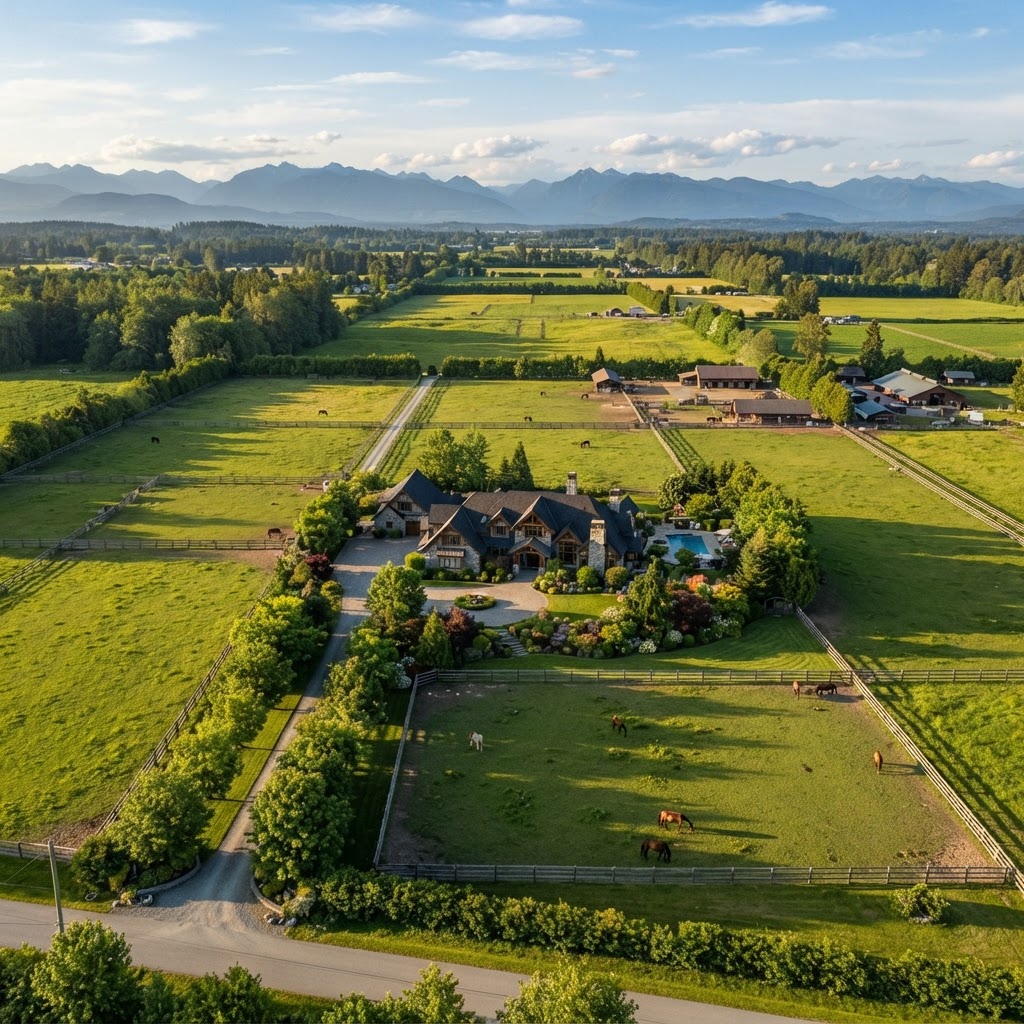 Drone Photography for Langley Listings: Farms, Estate Lots and Willoughby Backyards