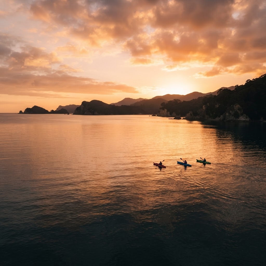 Kayakers paddling