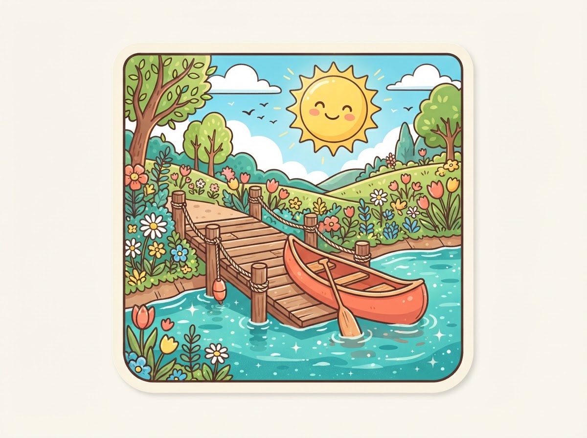 Spring launch ramp with teal water