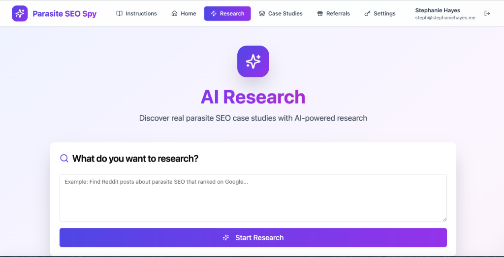 Parasite SEO Research Tool