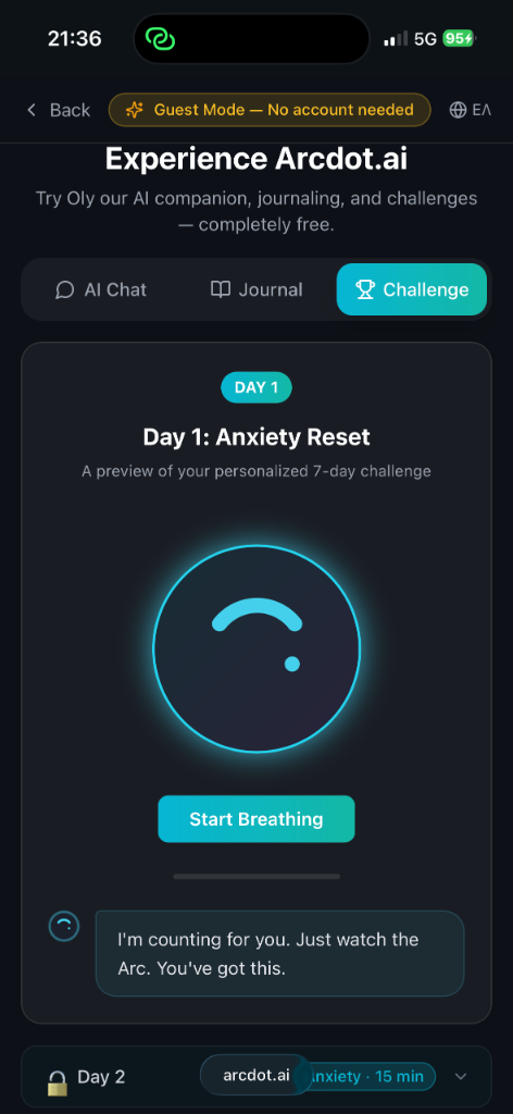 Daily Challenges — Guided breathing & resilience exercises