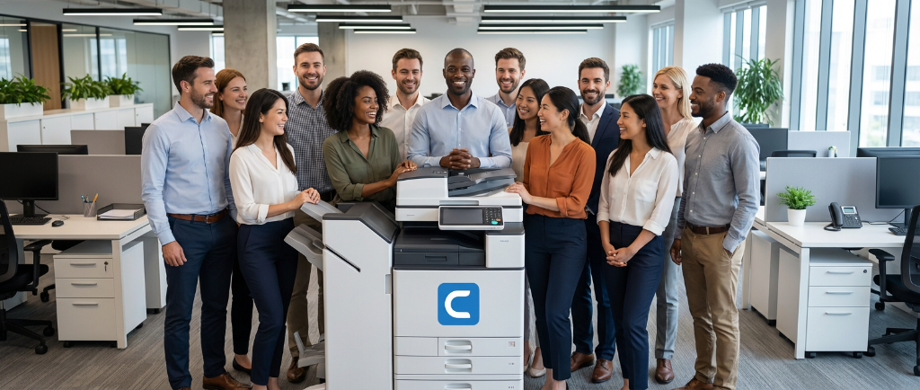 Happy office team