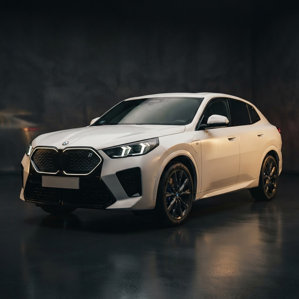 BMW iX2 branca — SUV elétrico — Porto Transfers