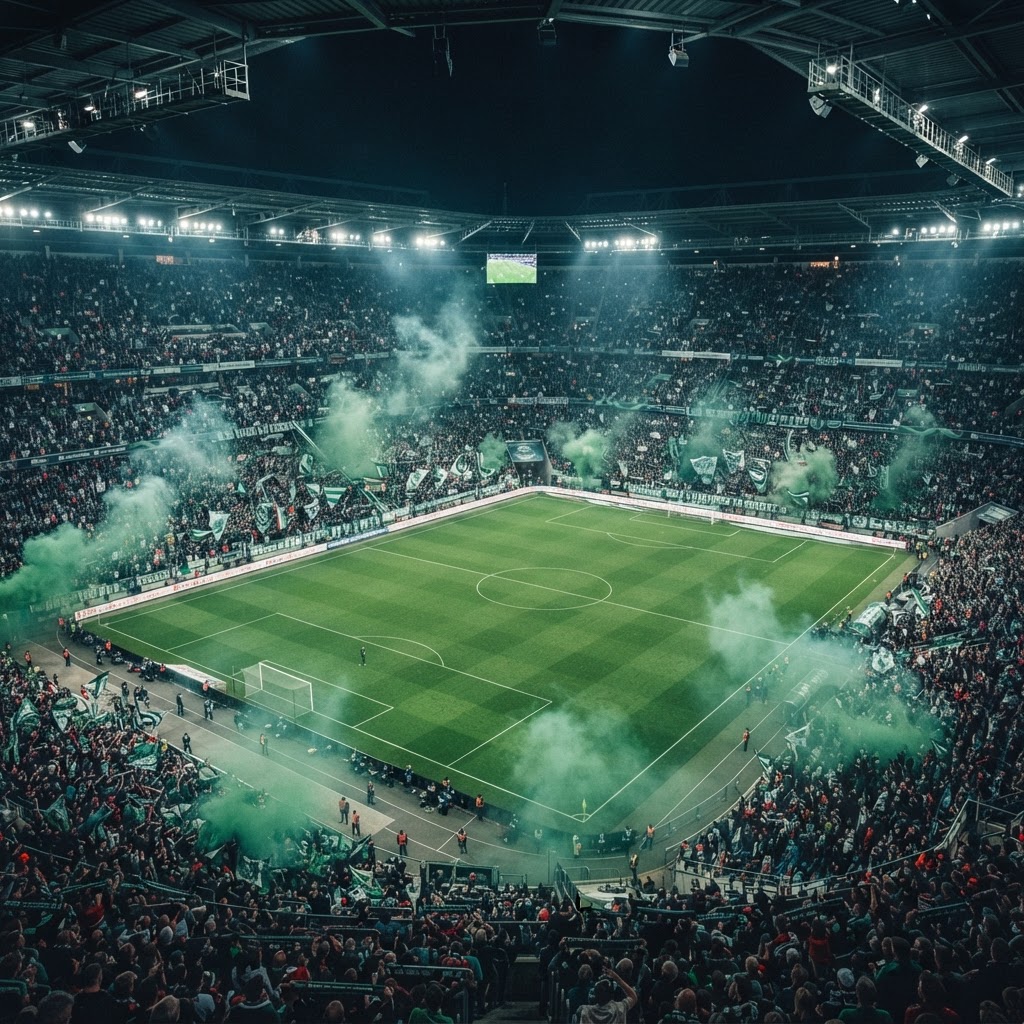 Voetbalstadion sfeer